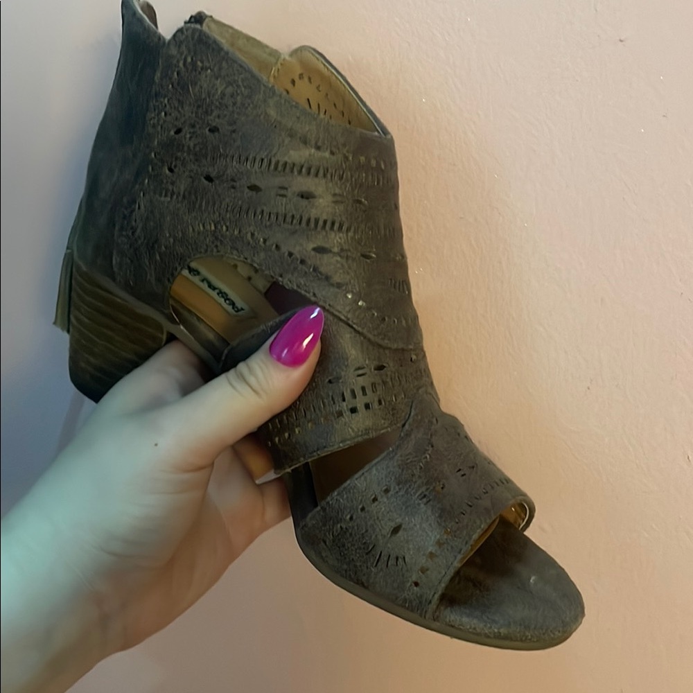 Not Rated Brown Mules with Perforated Design